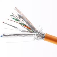 Buy cheap Wholesale Bulk CAT6A SFTP 23AWG Cable CPR LSZH Orange Jacket 10Gbps Industrial product