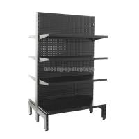 Buy cheap Supermarket Store Metal Retail Gondola Shelving Black Freestanding Gondola Rack product