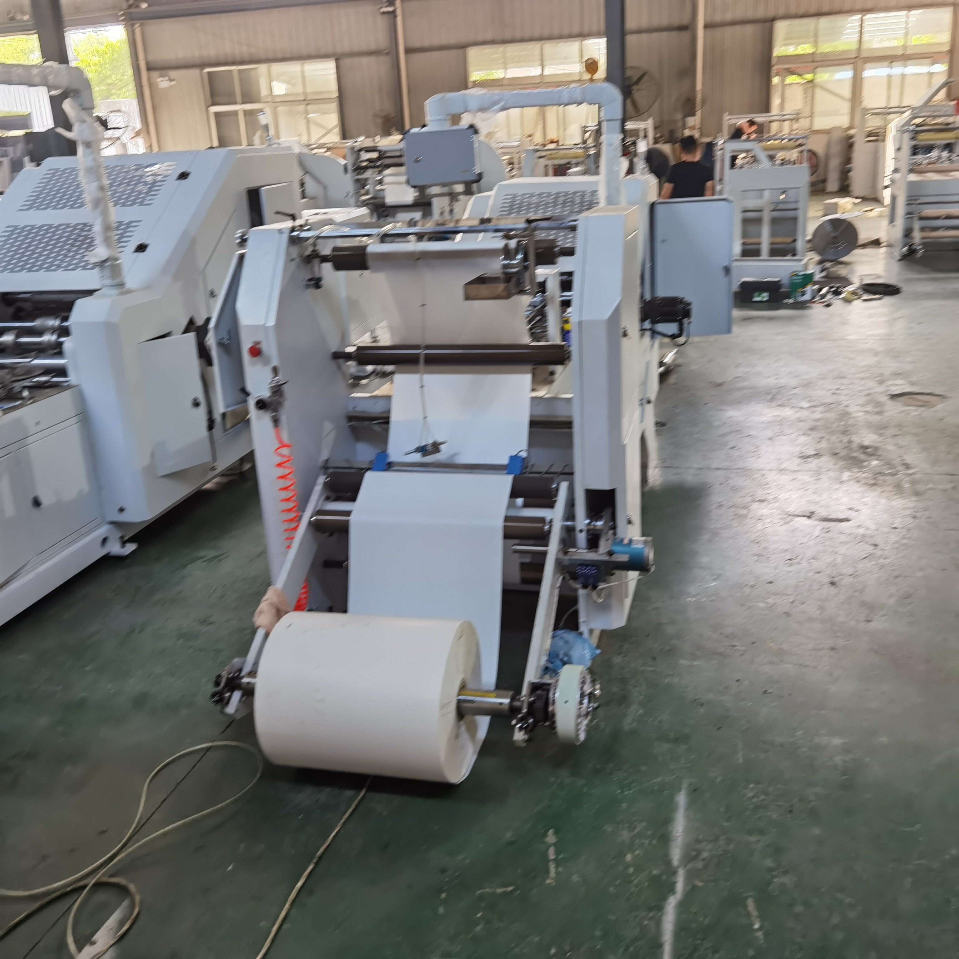 HJ-330L-2L Roll Feeding Double Layer Square Bottom Paper Bag Making Machine#Double Layer Square Bottom Paper Carry Bag