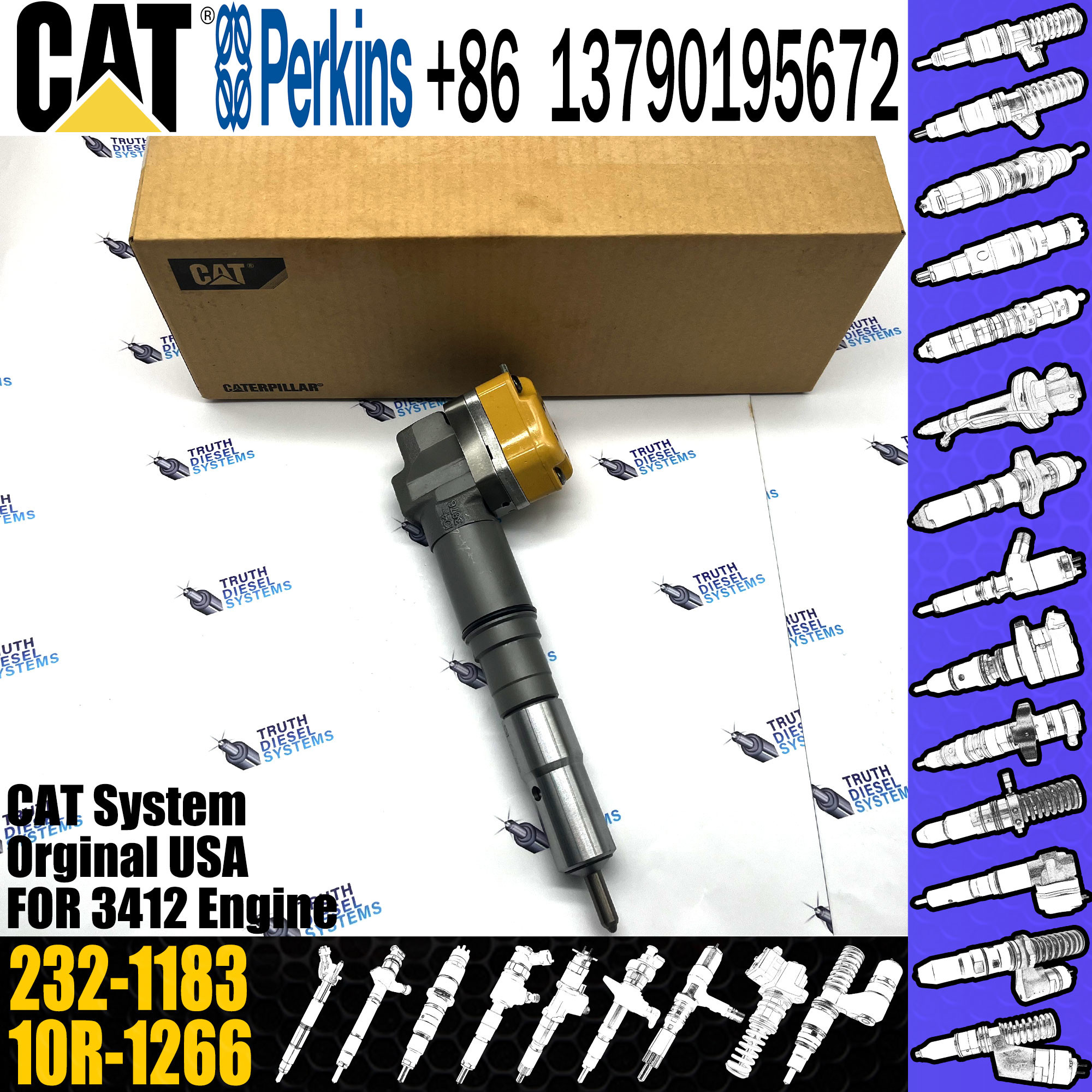 Diesel Common Rail Fuel Injector 232-1171 Rebuild Spare Parts Injection Nozzle 10R-1267 232-1183 232-1171
