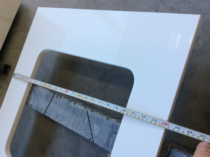 White Quartz Bathroom Vanity Tops Artificial Quartz Stone 15 Years Warranty