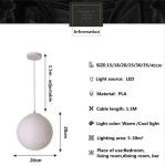 Creative LED pendant lights indoor home decor light fixture restaurant moon