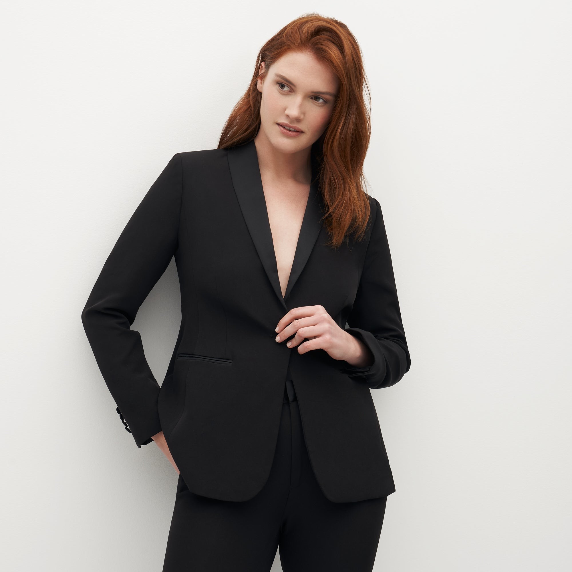 Black Formal Pantsuits For Ladies 95% Polyester 5% Spandex
