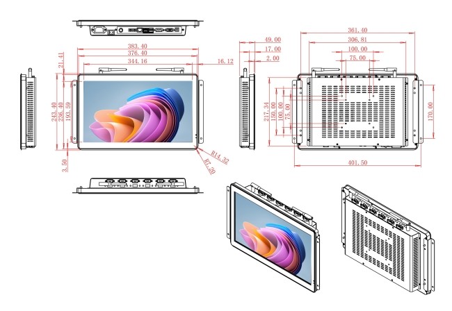 15.6-Inch Windows Embedded Panel for Public Information Boards, Factory Automation, Retail Advertising, and Transportation Hubs