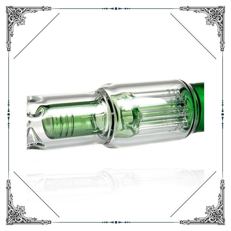 8 Arms Perc Glass Water Pipe With Splash Guard Straight Tube