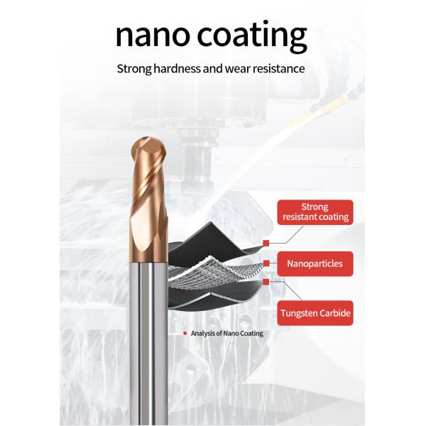 Wholesale HRC55 2 Flutes Carbide Ball Nose End Mills Cutter R0.5 R1.5 R2 Blade Radius Ball Nose Router Bits for Ordinary Steel