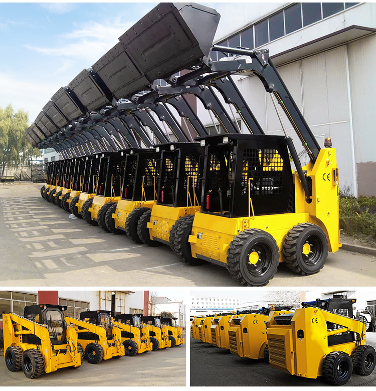 Road Maintenance Small Track Skid Steer Loader With 4 In 1 Bucket