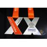 Buy cheap X Shape Both Side Metal Award Running Medals With Lanyard Or Sulimated Ribbon from wholesalers