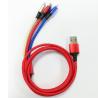 Buy cheap Multi Colored 3 In 1 USB Charging Cable Nylon Braided For Micro Type C Phones from wholesalers
