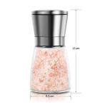 Stainless Steel 132mm 235g 170ml Glass Salt Bottle
