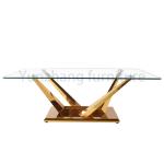 Buy cheap Unique Square Dining Table Metal Base Tempered Glass Top For Dining Room from wholesalers