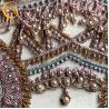 Buy cheap Purple 3D Beads Wedding Lace Fabrics Multicolor 91.44cm Length With Sequins from wholesalers