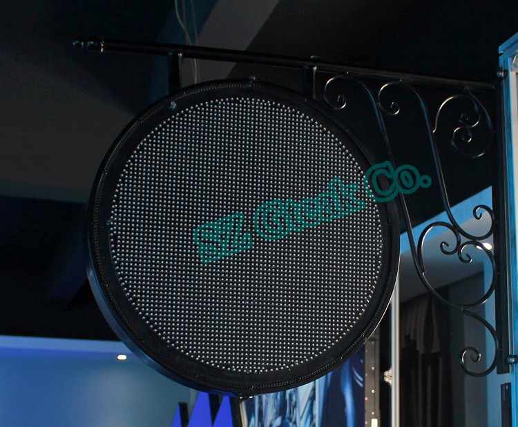 p8 full color rgb outdoor double sided led billboard price programmable circle led screen display for coffee shop advertising