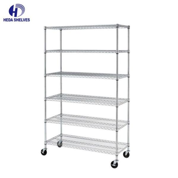 Buy cheap Kitchen White Metal Wire Shelving On Wheels 36 X 14 X 54 36 X 18 X 60 from wholesalers