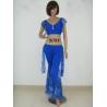 Buy cheap Erogenous Belly Dancing Clothes Blue V Neck Bra Cutoff Leotard For Adults from wholesalers