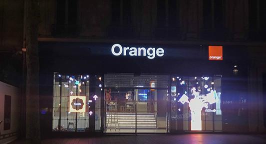 Buy cheap Transparent LED Display Shinning for Orange France 85% Light Go Through Vivid Color from wholesalers