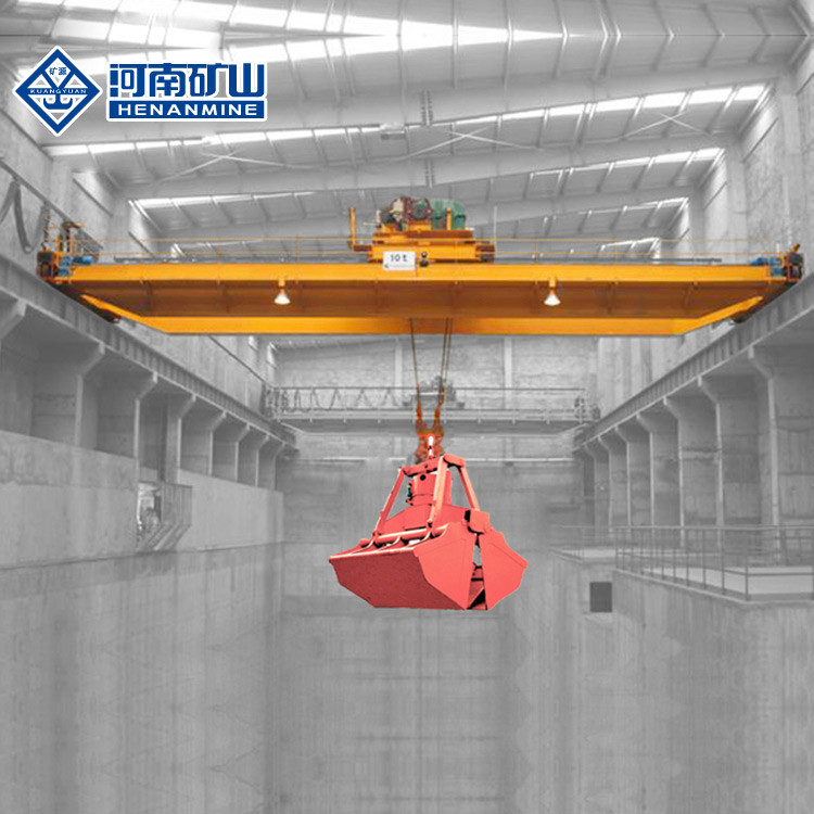 QZ Type 10T Double Girder Grab Bridge Crane 5T For Grabbing Bulk Materials