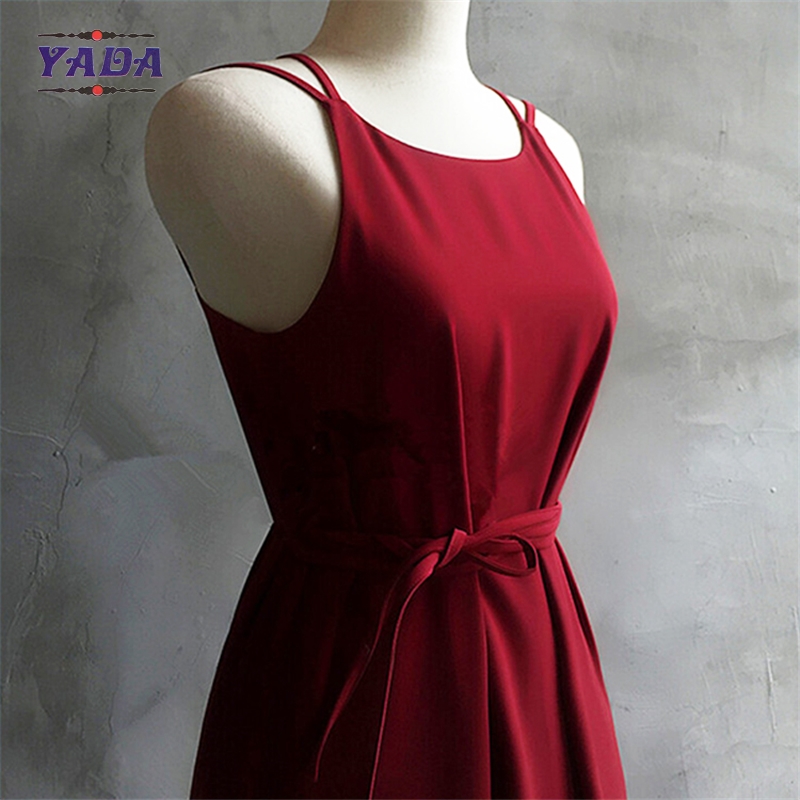 Open back cross split long spaghetti strap solid maxi a line skirt dress beach dresses clothes women with good quality