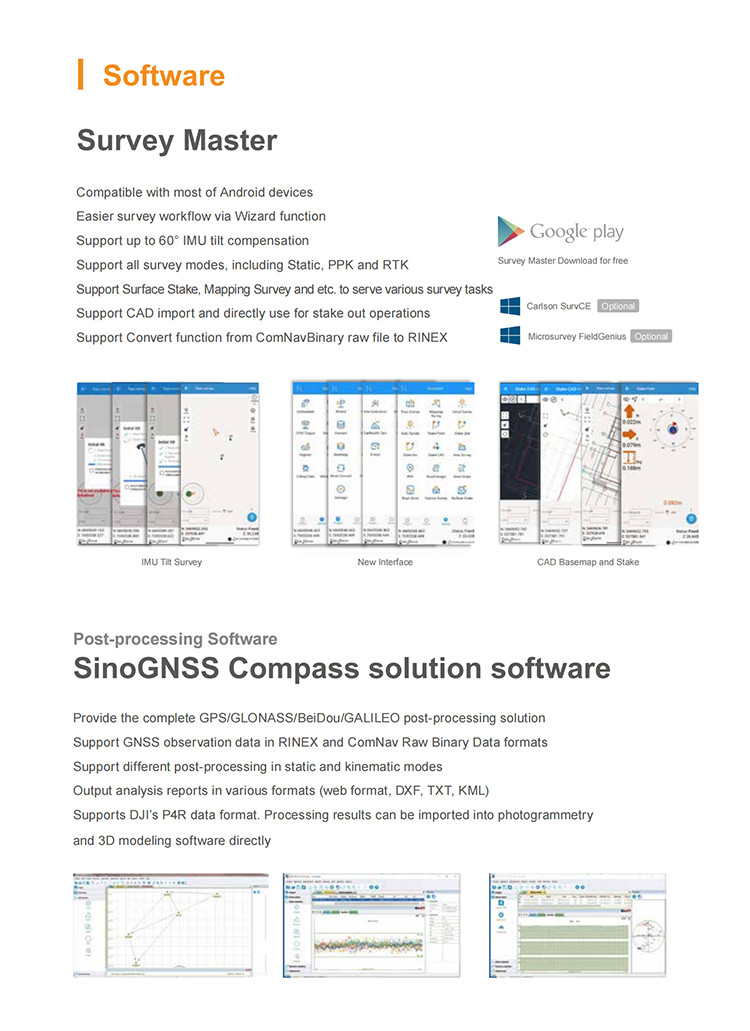 SinoGNSS High Stability 1198 Channels GPS IMU GNSS Receiver Comnav N3 RTK GNSS