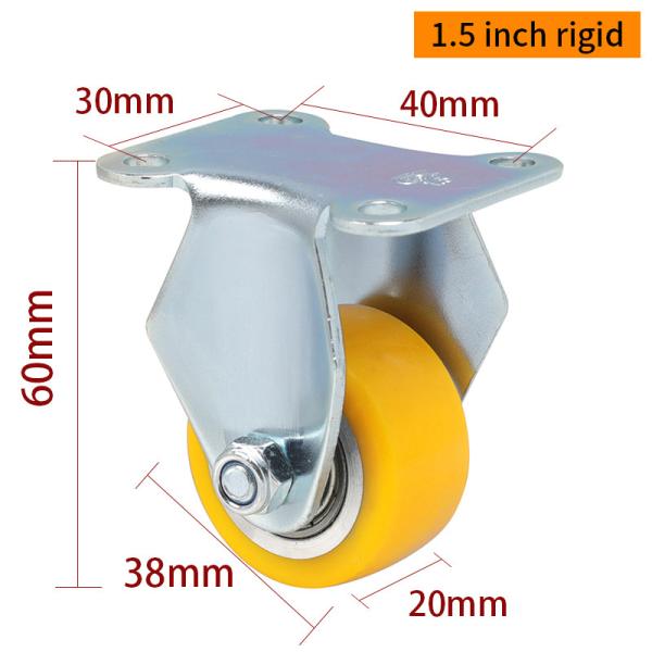 Buy cheap Yellow Small Rigid Casters Aluminum Caster Wheels 1.5 Inch 38mm from wholesalers