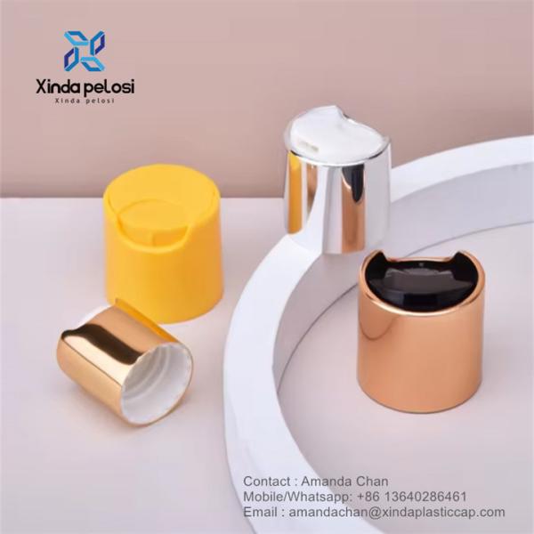 Buy cheap Colorful Plastic Bottle Caps For Shower Bottle Gold Disc Top Caps For Bottle from wholesalers