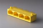 Buy cheap Plastic 90 degree Female Ethernet Connector , RJ45 Network Jack 8P8C 1 X 4 Port from wholesalers