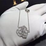 Piaget full diamonds of double hollow rose necklace 18kt gold with white gold or