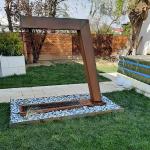 SGS Corten Steel Water Feature 1800mm Rain Curtain Water Feature