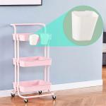 Snacks Carts Supermarket Accessories 3 Tier Rolling Utility Cart Coffee Bar
