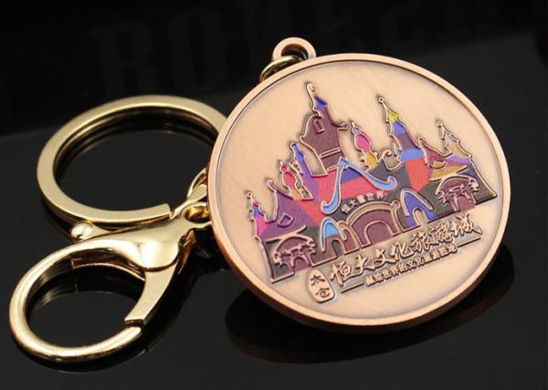 Buy cheap Custom metal keychain cultural tourism city logo building souvenir commemorative various DIY design keychain from wholesalers