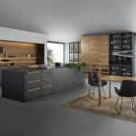 Modern Matte Acrylic Kitchen Cabinets Luxury Black Melamine Kitchen Wall