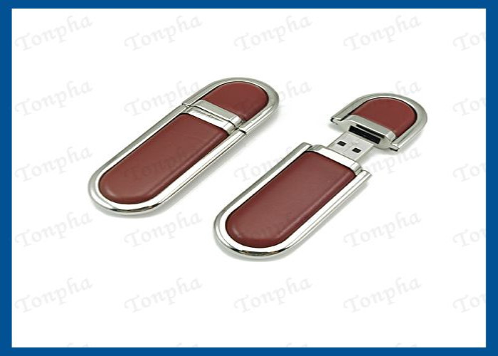 Genuine Leather USB Flash Drive Memory Stick With Customized Engraved Logo