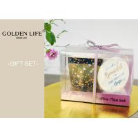 Buy cheap 360ml Capacity Ceramic Gift Set Secret Garden Purple Flowers With Lid Pvc product