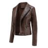 Buy cheap Small Quantity Clothing Manufacturer S-3XL PU Leather Ladies Zipper Coat Pocket For Women from wholesalers