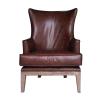 Buy cheap Wooden Leg High Backed Winged Leather Chairs With Rivets from wholesalers