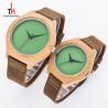 Buy cheap Oem Bamboo Case Quartz Lover Couple Watch With Green Red Blue Face from wholesalers