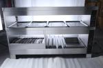 3 in 1 Combo Cabinet Food Warmer Display Stainless Steel Acrylic Tabletop