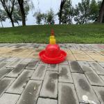 Cone Shape Anti Drip Red Plastic Poultry Drinker