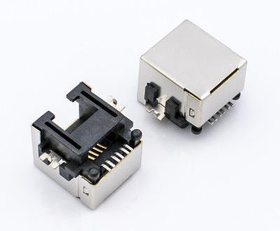 RJ11 Modular Jack,Shielded, SMT， Offset Telephone Jack 6P6C