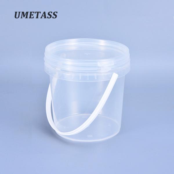 Buy cheap Round 1L Clear Plastic Bucket With Lid Suitable for Water and Food Grade from wholesalers