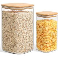 Buy cheap Glass Pantry Storage Containers, 138/50 oz Large Square Flour Sugar Containers product