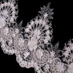 Handmade 80% Nylon Lace Trim / Guipure Lace Trim Knitted With Beads
