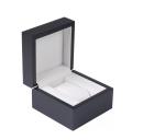 Customized Black Matte Single Watch Boxes Pu Leather Square Wooden