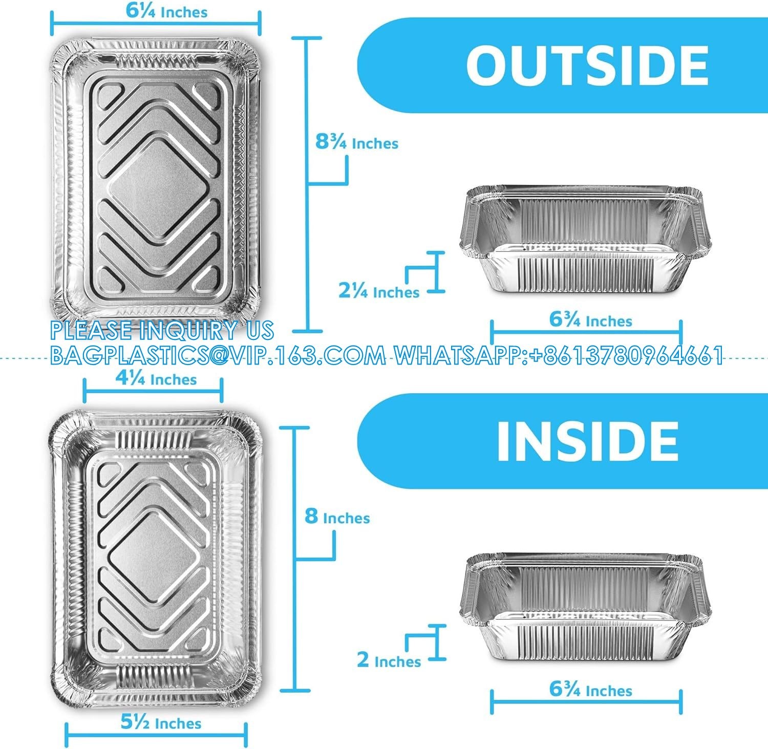 5x4”8x5.5” Drip Pans Aluminum Foil Food Containers Disposable Takeout Pans With Clear Lids Eco-Friendly & Recyclable