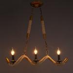 Loft Rope Chandelier Dining room Wave Industrial Edison Lamp black flash vintage