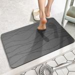 Design Anti Slip Diatom Bath Stone Mat for Bathroom Grey/Custom Design Style