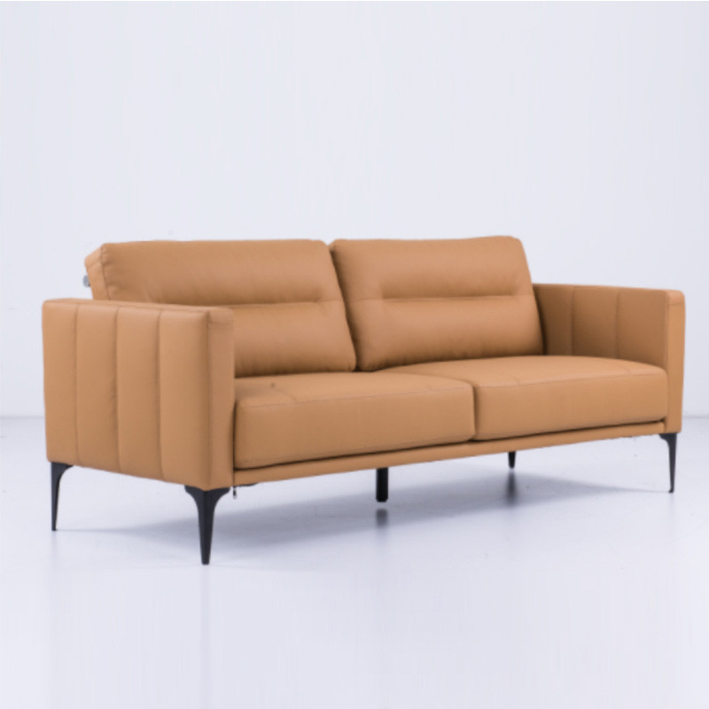Orange Modern Office Sectional Sofa Leather Reception Sofa For Office