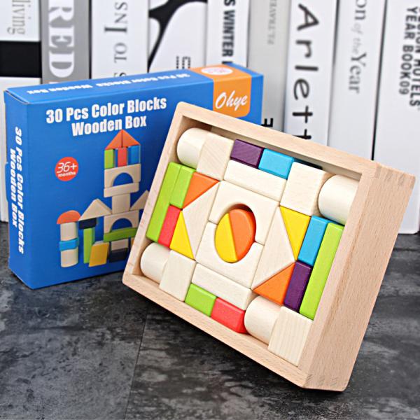 Buy cheap Big 15cm Castle Wooden Building Blocks Toy Stacking 30 Pieces from wholesalers