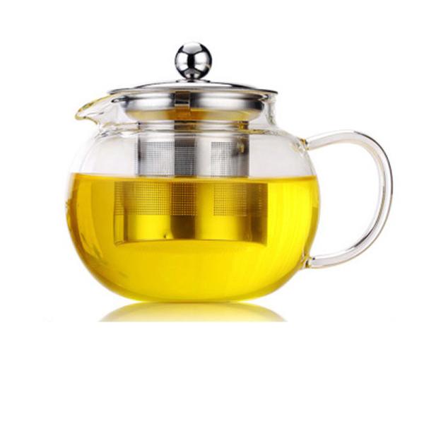 Buy cheap BPA Free 22oz Clear Glass Teapot With Removable Stainless Steel Infuser from wholesalers