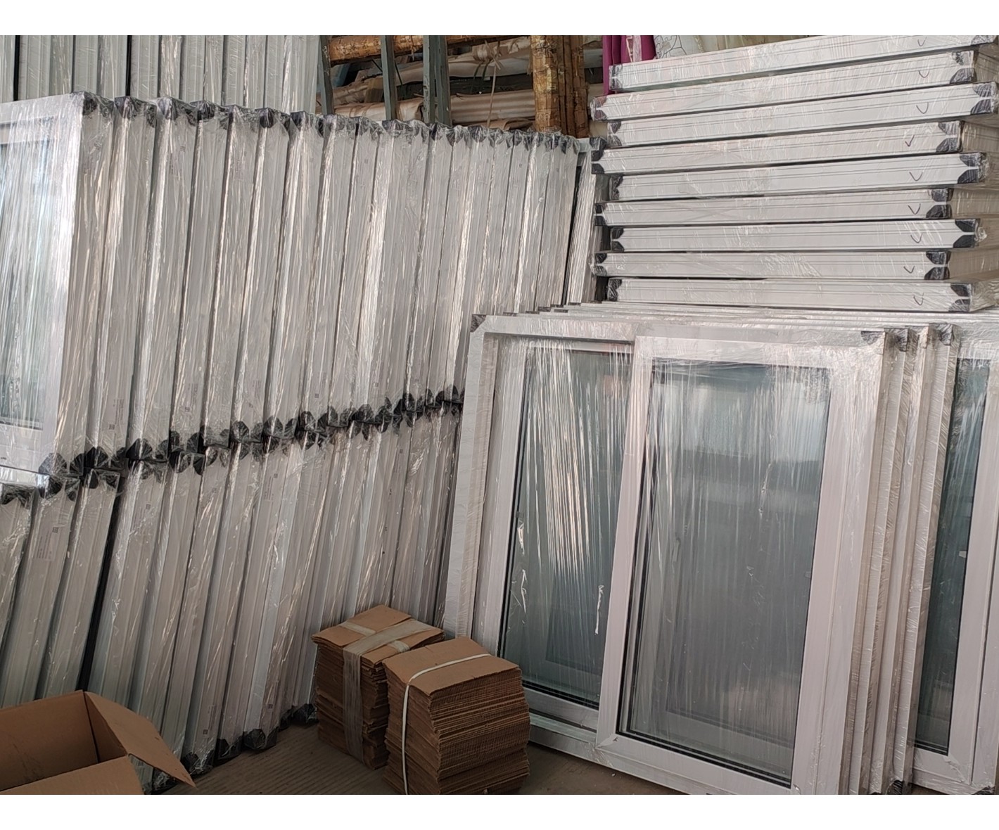 Glass PVC Sliding Window And Door White Frame Double Glazed Balcony Windows